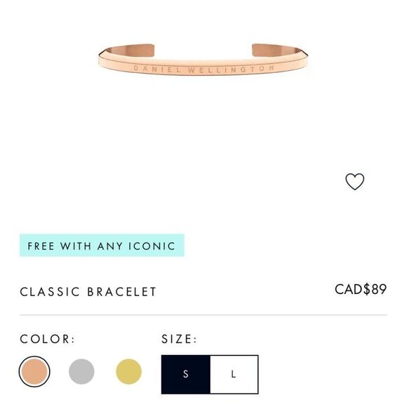 Daniel Wellington Rose Gold Minimalist Cuff Bracelet Unisex - Picture 9 of 10